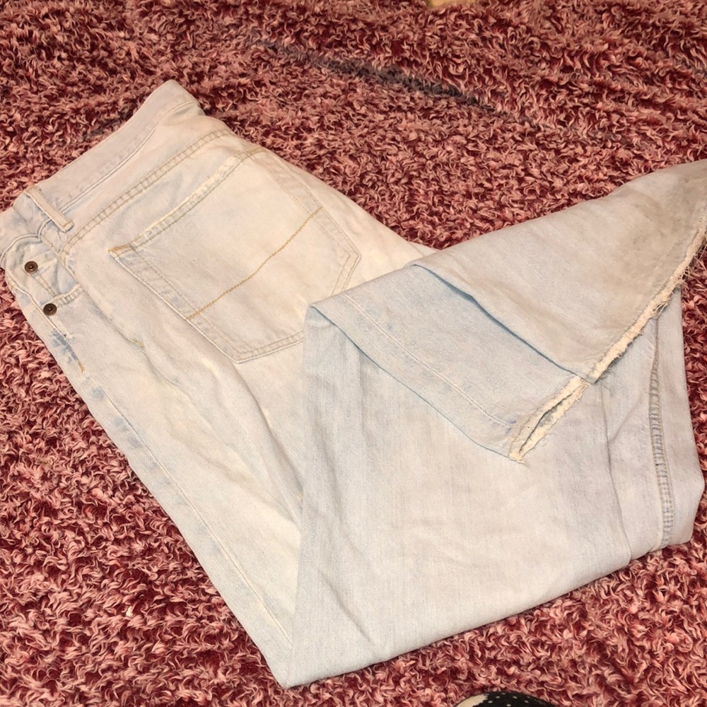 Light wash boot cut jeans